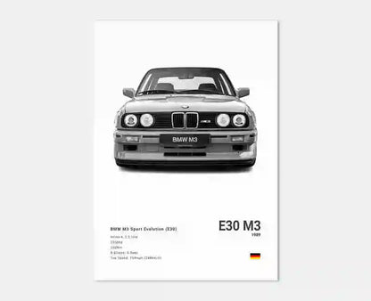 BMW M3 E30 Wall Poster