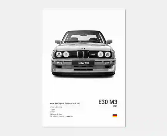 BMW M3 E30 Wandposter