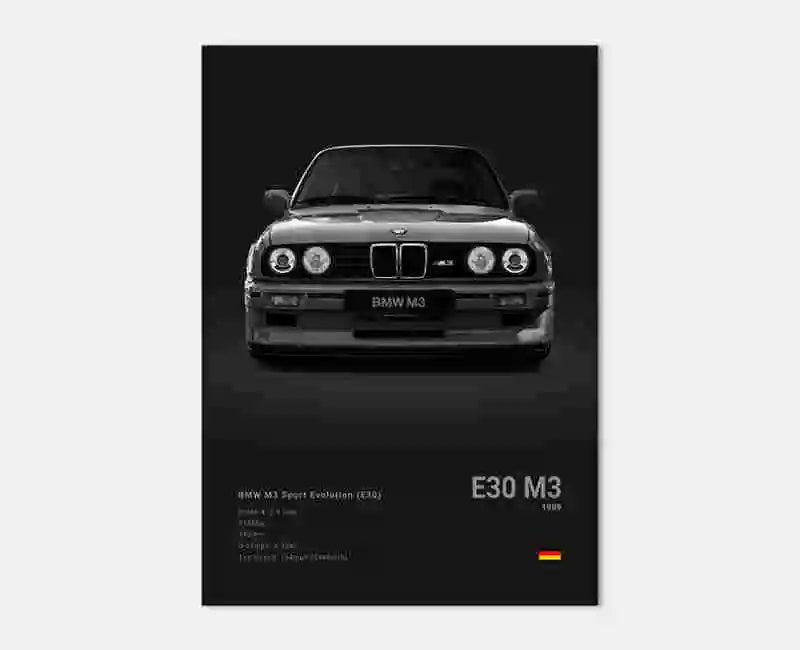 BMW M3 E30 Wandposter