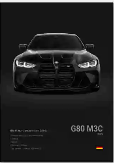 BMW M3 Competition Wall Poster